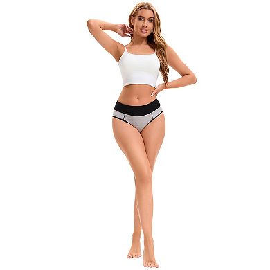 Women's 5 Packs Underpants Stretch Briefs Breathable Contrast Color Panties
