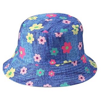Reversible Summer Bucket Hats - Great for the Beach, Hiking and Fishing with Daisies Pattern