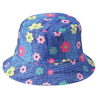 Reversible Summer Bucket Hats - Great for the Beach, Hiking and Fishing with Daisies Pattern