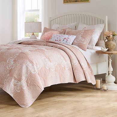 Greenland Home Fashions Mariposa Floral Coverlet Set