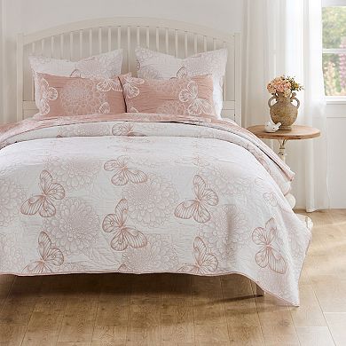 Greenland Home Fashions Mariposa Floral Coverlet Set