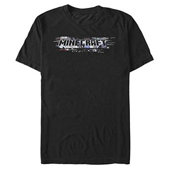 Men's Minecraft Glitchy Logo Graphic Tee