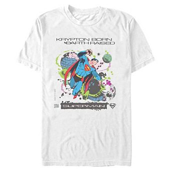 Men's DC Comics Superman Krypton Born Earth Raised Graphic Tee