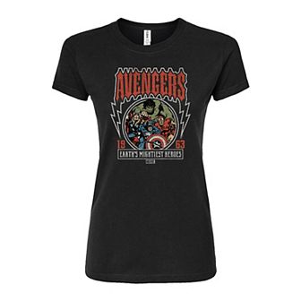 Juniors' Marvel The Avengers Vintage Band Fitted Tee