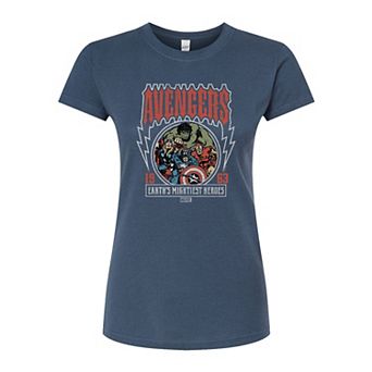 Juniors' Marvel The Avengers Vintage Band Fitted Tee