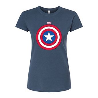 Juniors' Marvel Captain America Shield Fitted Tee