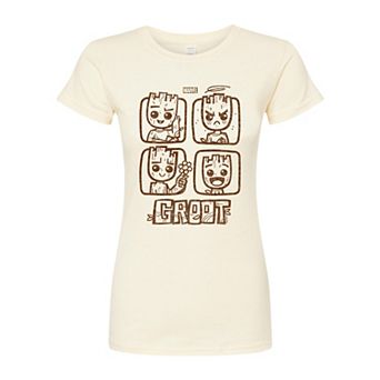 Juniors' Marvel Guardians Of The Galaxy Groot Fitted Tee