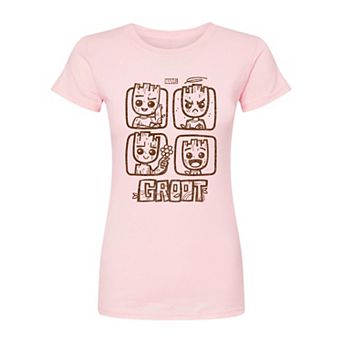 Juniors' Marvel Guardians Of The Galaxy Groot Fitted Tee