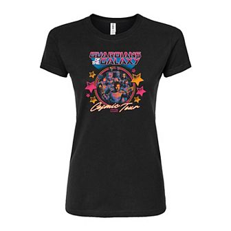 Juniors' Marvel Guardians Of The Galaxy Cosmic Tour Fitted Tee
