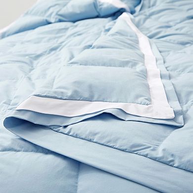 Unikome Cooling Lightweight Down Blanket Soft Summer Quilt with Color-Contrast Edging
