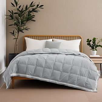 Unikome Cooling Lightweight Down Blanket Soft Summer Quilt with Color-Contrast Edging