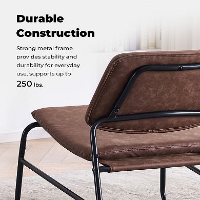 Unikome Faux Fur Lounge Chair Modern Accent Chair, 250 lbs Capacity