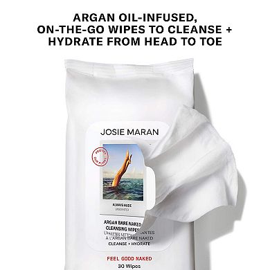 Argan Bare Naked Cleansing Wipes 30 ct