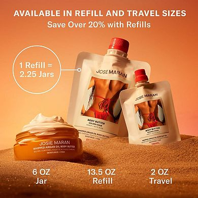 Mini Golden Hour (Amber, White Musk) - Whipped Argan Oil Refillable Firming Body Butter