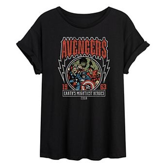 Juniors' Marvel The Avengers Vintage Oversized Tee