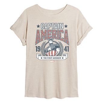 Juniors' Marvel Captain America The First Avenger Oversized Tee