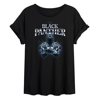 Juniors' Marvel Black Panther Bootleg Oversized Tee