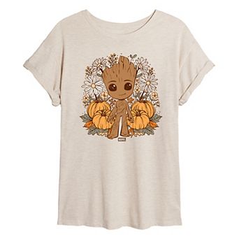 Juniors' Marvel Guardians Of The Galaxy Groot Oversized Tee