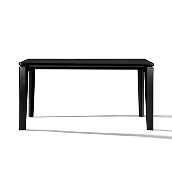 LuxenHome Wenge in Ash Veneer MDF Wood 6-Person Rectangle Dining Table with Rubberwood Legs