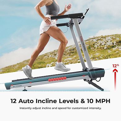 Sunny Health & Fitness Pace 500 Smart Auto Incline Wi-Fi Treadmill
