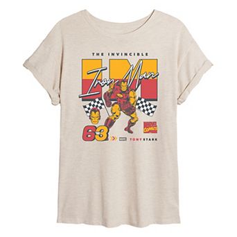 Juniors' Marvel Iron Man Racing Oversized Tee
