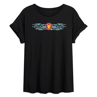 Juniors' Marvel Iron Man Icon Oversized Tee