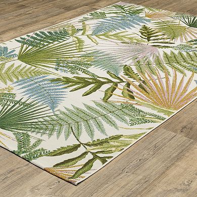 StyleHaven Negril Layered Tropical Leaves Rug