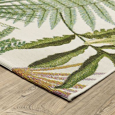 StyleHaven Negril Layered Tropical Leaves Rug