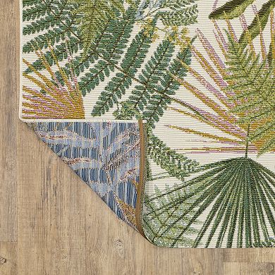 StyleHaven Negril Layered Tropical Leaves Rug