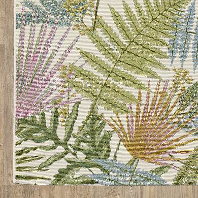 StyleHaven Negril Layered Tropical Leaves Rug