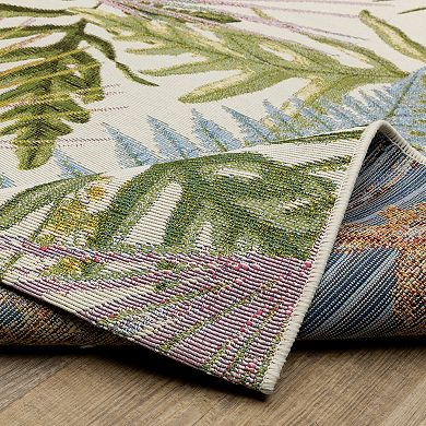 StyleHaven Negril Layered Tropical Leaves Rug