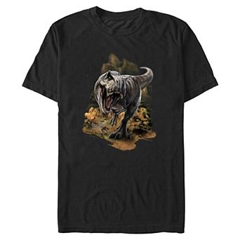 Men's Jurassic World Rebirth Tyrannosaurus On The Run Graphic Tee