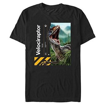 Men's Jurassic World Rebirth Velociraptor Poster Graphic Tee
