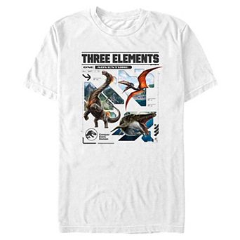 Men's Jurassic World Rebirth Three Elements Poster Graphic Tee