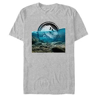 Men's Jurassic World Rebirth Logo Under Water Graphic Tee