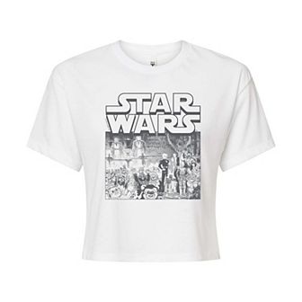 Juniors' Star Wars Manga Art Style Cropped Tee