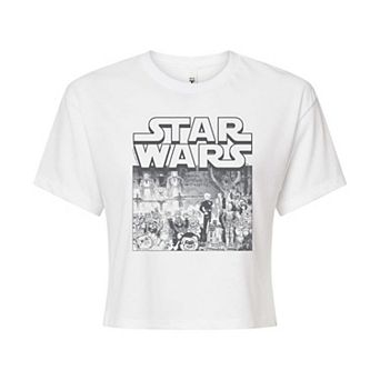 Juniors' Star Wars Manga Art Style Cropped Tee