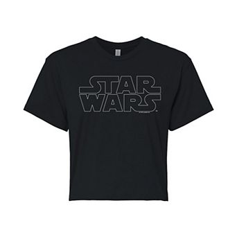 Juniors' Star Wars Logo Outline Cropped Tee