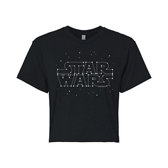 Juniors' Star Wars Logo Constellation Cropped Tee