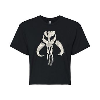 Juniors' Star Wars The Mandalorian Icon Cropped Tee