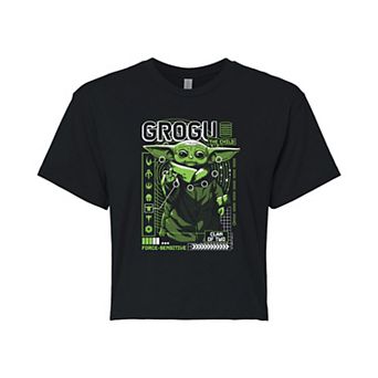 Juniors' Star Wars Grogu Cropped Tee