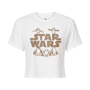 Juniors' Star Wars Porgs Cropped Tee