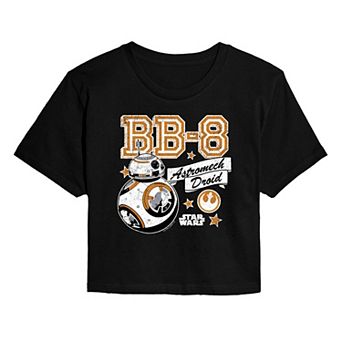 Juniors' Star Wars BB-8 Astromech Droid Cropped Tee