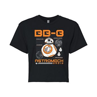 Juniors' Star Wars BB-8 Schematic Cropped Tee