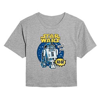 Juniors' Star Wars R2-D2 Comic Art Cropped Tee