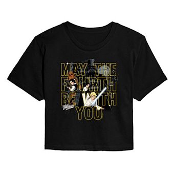Juniors' Star Wars May The Fourth Be With You Cropped Tee