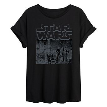 Juniors' Star Wars Manga Art Style Oversized Tee