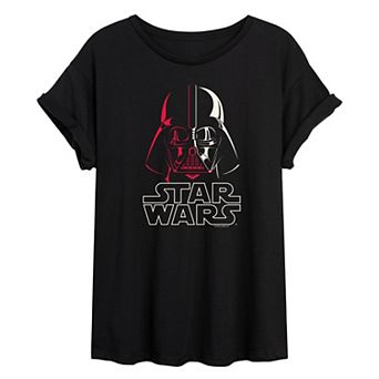 Juniors' Star Wars Darth Vader Portrait Oversized Tee