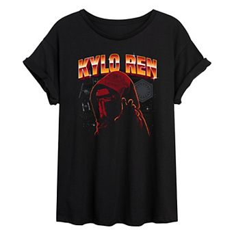 Juniors' Star Wars Kylo Ren Chrome Oversized Tee