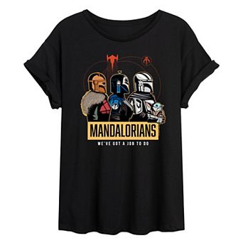Juniors' Star Wars The Mandalorians Oversized Tee